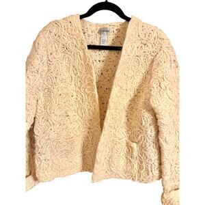 Chico’s Large (Size2) Chunky Knit Open Front Cardigan Excellent Condition